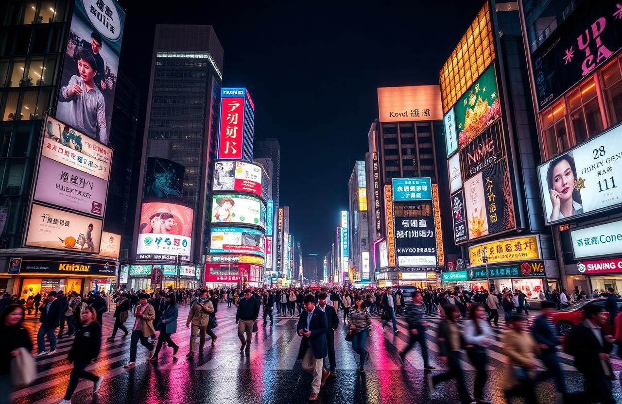 Shibuya Crossing com viajantes no Japão